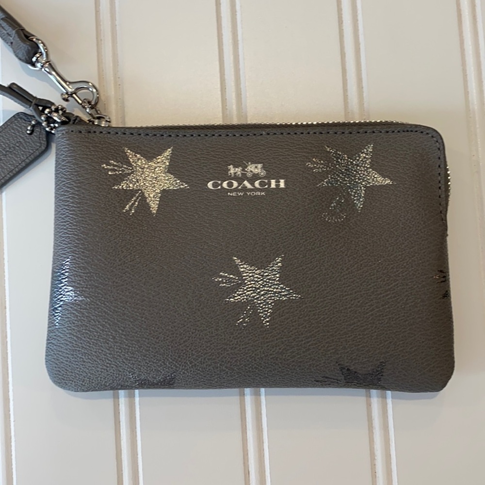 Coach Star Canyon Metallic Wristlet Mini Pouch